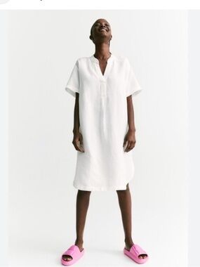 H&M White Midi Dress ladies medium